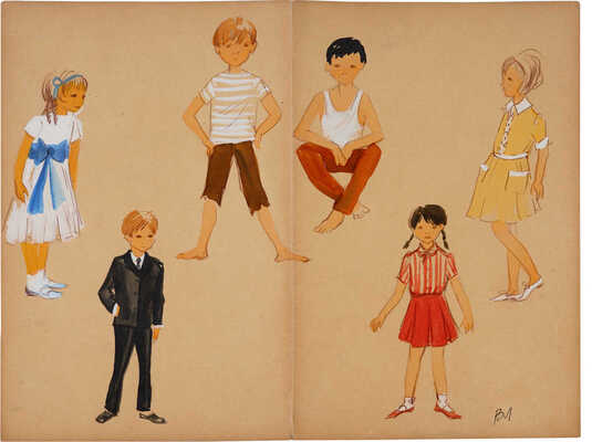 Неизвестный художник. Эскизы детской одежды